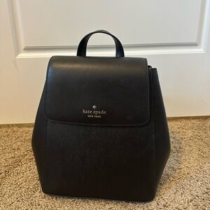 Kate Spade Black Leather Backpack